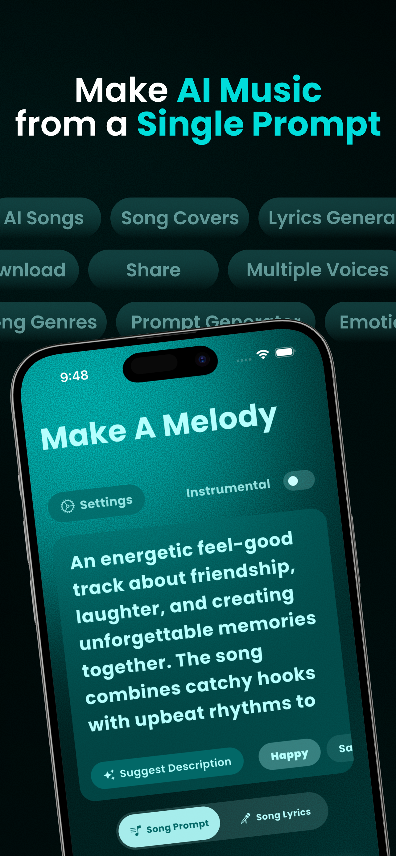 MelodAI Music app screenshot 2 showing Flutter implementation